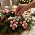 Mini Christmas balls glass pink cream Ø25mm 140 pcs | Floristik24.ie