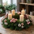 Mini Christmas balls glass pink grey wire Ø40mm 32 pcs | Floristik24.ie