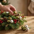 Christmas bauble glass mirror berries olive silver Ø40mm 32 pcs | Floristik24.ie