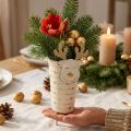 Reindeer plant pot, Advent decoration, metal decoration, planter for Christmas white, golden H28cm Ø8.5cm | Floristik24.ie