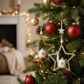 Christmas decoration star wooden deco hanger Ø13.5cm 4pcs | Floristik24.ie