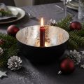 Candlestick Black Silver Candlestick Ø13cm H6.5cm | Floristik24.ie