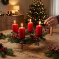 Candle ring rod candles candle holder black Ø23cm H11cm 2pcs | Floristik24.ie