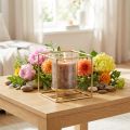 Decorative Candle Holder Gold Metal Lantern Glass 12×12×13cm | Floristik24.ie