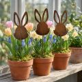 Flower Stick Rust Rabbit Decoration 7.5cm×11.5cm 6 pcs | Floristik24.ie