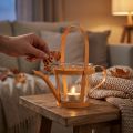 Lantern glass decorative watering can metal orange Ø14cm H13cm | Floristik24.ie