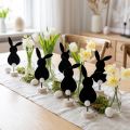 Stand table decoration Easter bunnies felt black 19cm 12pcs | Floristik24.ie