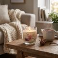 Scented candle in glass, bergamot, fig, white, Ø7.5cm H8.5cm | Floristik24.ie