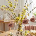 Honeycomb Easter bunnies for hanging, white and orange, 8cm high, 5 pieces | Floristik24.ie