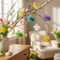 Honeycomb Easter bunnies for hanging sitting 9.5×5.5×8cm 5pcs | Floristik24.ie