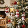 Christmas tree decorations snowman with hat H9cm 4pcs | Floristik24.ie