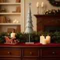 Decorative Christmas tree on a stand with star, festive table decoration, 74cm | Floristik24.ie