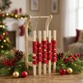 Decorative sleigh wooden Christmas sleigh L30×W14.5×H9.5cm | Floristik24.ie