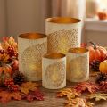 Autumn lantern metal decoration H20.5/15.5/10.5cm set of 3 | Floristik24.ie