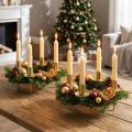 Candle ring rod candles candle holder gold Ø23cm H11cm 2pcs | Floristik24.ie