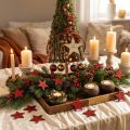 Wooden Stars Decoration Stars Red Scatter Decoration Gloss Effect Ø5cm 12 Pcs | Floristik24.ie
