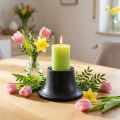 Candlestick black candle holder ceramic Ø12.5cm H7cm | Floristik24.ie
