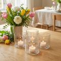 Candle holder glass lantern clear Ø9.5cm H9cm 6pcs | Floristik24.ie