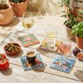 Coasters for glasses ceramic fruit vegetables 10×10cm 4pcs | Floristik24.ie