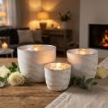 Lantern metal white silver tealight holder Ø8/10/12.5cm set of 3 | Floristik24.ie