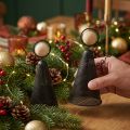 Angel Figure Christmas Metal Black Natural 15.5cm 2pcs | Floristik24.ie