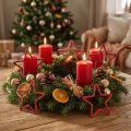 Stars for Advent wreath Christmas decoration jute red 15cm 8 pcs | Floristik24.ie