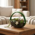 Decorative ring jute decoration loop green dark green 4cm Ø30cm 2pcs | Floristik24.ie