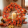Berry wreath decorative berries red orange artificial Ø30cm | Floristik24.ie