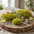 Decorative moss artificial green brown – moss cushion 10/12/14cm 3 pcs | Floristik24.ie
