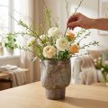 Decorative Vase Ceramic Planter Metallic Brown Grey Blue 16.5×20.5cm | Floristik24.ie