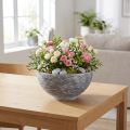 Decorative bowl round plant bowl grey black Ø35cm H18cm | Floristik24.ie