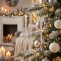 Decorative icicles for hanging winter decoration clear 28.5cm 3pcs | Floristik24.ie