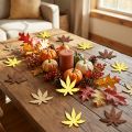 Scattered decorative leaves, yellow, brown, platinum, assorted, 4cm, 72 pieces | Floristik24.ie