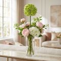 Ornamental onion Allium, silk flower, artificial ball leek green Ø20cm L72cm | Floristik24.ie