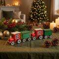 Christmas Train Railway Decoration Wooden Locomotive H7.5cm 4 pcs | Floristik24.ie