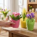 Planter paper plant pot woven pink yellow green Ø9cm H18cm 9pcs | Floristik24.ie