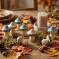 Wooden scatter decoration mini mushrooms, decorative fly agaric mushrooms, green, Ø2.5cm, 24 pieces | Floristik24.ie