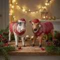 Christmas Cow Decoration Cow with Hat White Brown L15.5cm 2 Pcs | Floristik24.ie