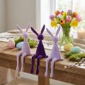Shelf sitter rabbit Easter bunny flocked lilac 36cm 3 pcs | Floristik24.ie