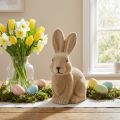 Decorative Sitting Easter Bunny in Brown – 2nd Choice – Flocked H22cm | Floristik24.ie