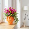 Plant Head Planter Bust Plant Pot Orange 13.5×13×14cm | Floristik24.ie