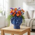 Plant Head Polyresin Bust Planter Blue 13.5×13×14cm | Floristik24.ie