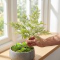 Artificial Fern Artificial Plant in Green Flocked L45cm | Floristik24.ie