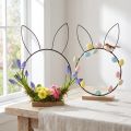 Easter Bunny Loop Metal Ring on Wood Base Ø20cm 2pcs | Floristik24.ie