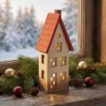 Wooden house LED light house For battery 8.5×6.5×22cm | Floristik24.ie