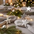 Star-shaped napkin holders, silver metal napkin rings, 7cm diameter, 4cm, 4 pieces | Floristik24.ie