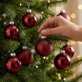 Christmas ball glass Ø6cm Bordeaux 24 pcs | Floristik24.ie