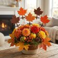 Pin maple leaf sorted autumn decoration 8cm L35cm 12pcs | Floristik24.ie