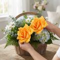Foam Rose Ø15cm Yellow 4 pcs | Floristik24.ie