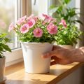 Plastic pot “Irys” white Ø19cm H16cm 1 pc | Floristik24.ie